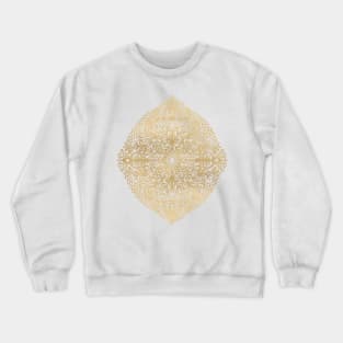 White Gouache Doodle on Gold Paint Crewneck Sweatshirt